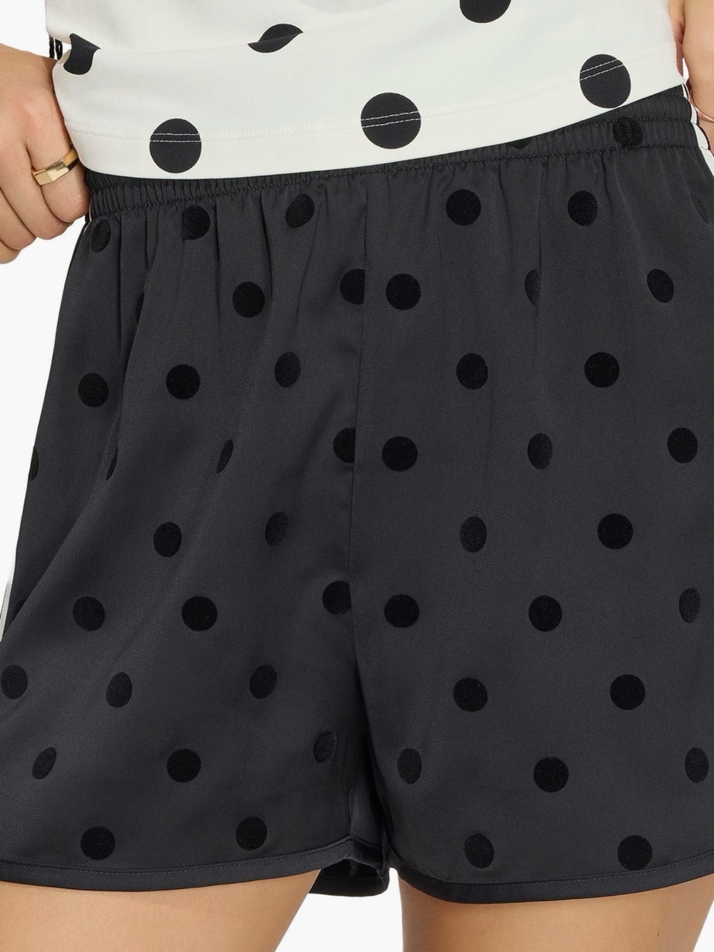 NWT adidas Polka Dot Sprinter Shorts (BLACK) - Picture 3 of 8